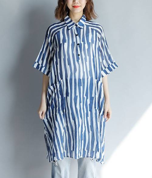 春新作 シャツ レディース ロング シャツ ストライプ シャツ レディース 半袖 春 夏 シャツ ブラウス トップス シャツワンピース 羽織り の通販はau Pay マーケット Viento ヴィエント