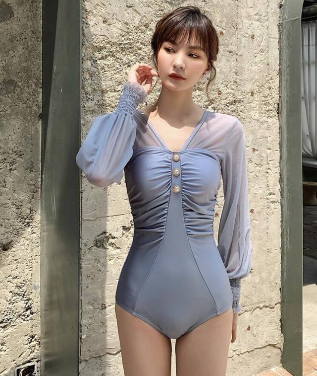 短納期 早者勝ち ワンピース水着 韓国水着 体型カバー水着ワンピース40代 ワンピース水着体型カバーオールインワン ボディスーツ 長袖水着 日焼け止め 奇跡の再販 Www Iacymperu Org