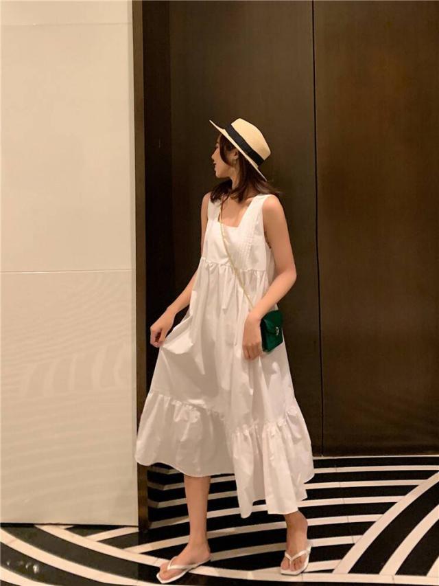 春新作 ワンピース 春 ワンピース ロング ワンピース ノースリーブ フリル ワンピース 無地 白 ワンピース ゆったり ナチュラル シンプルの通販はau Pay マーケット Viento ヴィエント