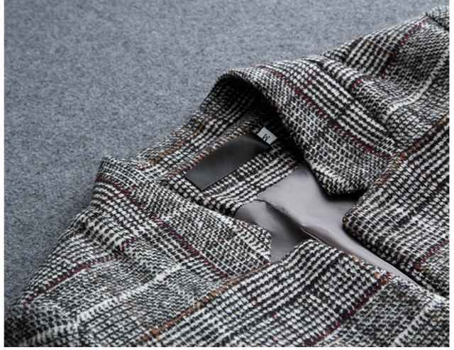 チェック柄 ツイードジャケット レディース ノーカラージャケット