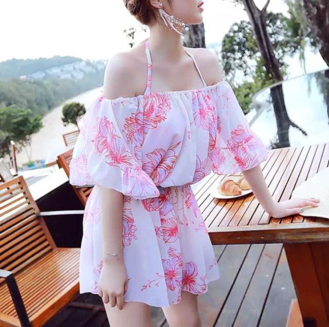 水着 体型カバー 大きいサイズ 3点セット ビスチェ ビキニ レディース