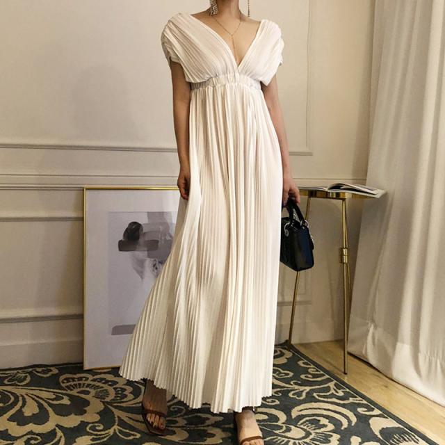 パーティドレス ロングドレス ワンピース 2色 ｖネック プリーツ マキシ丈 マタニティ 二次会 お呼ばれ 演奏会 発表会 インスタ映え マキの通販はau Pay マーケット Me Too