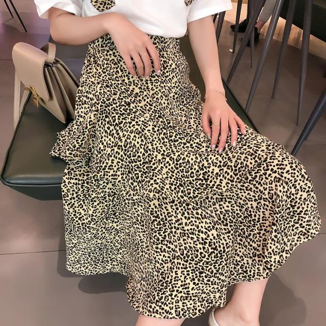 お値下　レトロ　美品　レオパード柄　ダブル　スカートスーツ　セットアップ　ヒョウ awe0147_04.jpg
