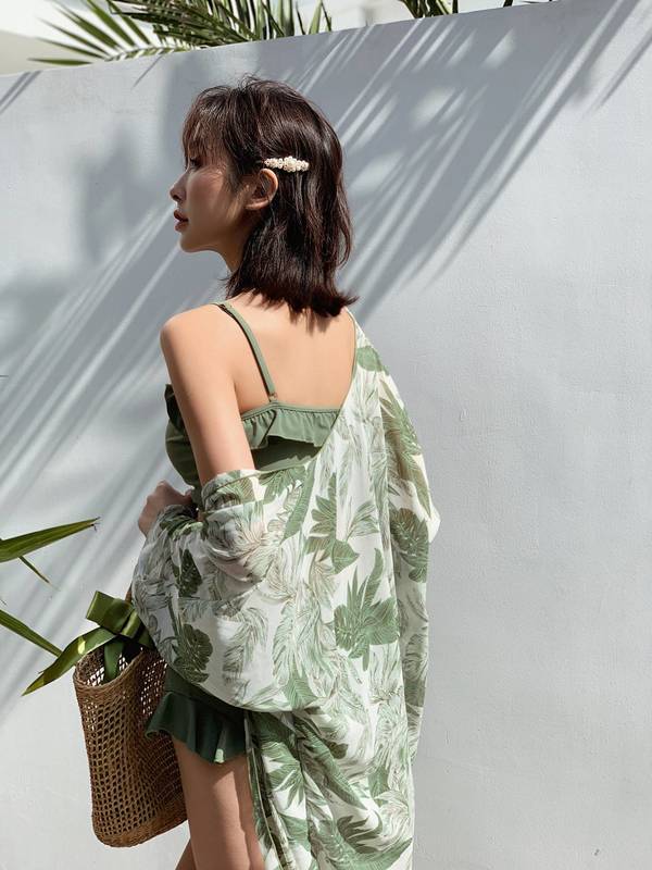 水着 体型カバー 大きいサイズ 3点セット ビスチェ ビキニ レディース