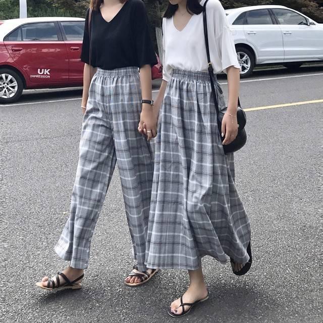 チェック柄ワイドパンツ フレアスカート お揃いコーデ 秋冬 おしゃれ 楽チン インスタ映えの通販はau Pay マーケット Me Too