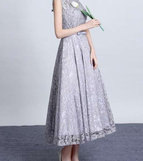 パーティードレス 春夏 結婚式 大きいサイズ 30代 ロング丈 ノースリーブ ラウンドネック 総レース 花柄 刺繍 Aライン フォーマル パーティードレス 春夏 結婚式 大きいサイズ 30代 ロング丈