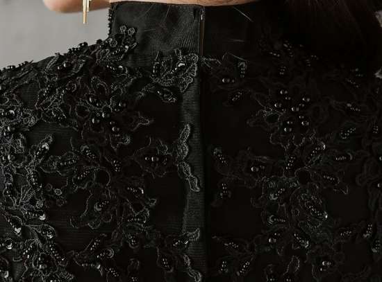 ロングドレス 黒 パーティードレス 春夏 結婚式 大きいサイズ マキシ丈 フレンチスリーブ 袖あり Aライン チュール シフォン 30代 ロングドレス 黒 パーティードレス 春夏 結婚式 大きいサイズ マキシ丈