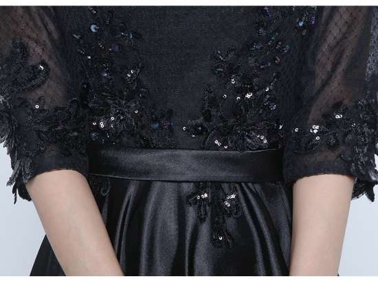 ロングドレス 袖あり 黒 演奏会 パーティードレス お呼ばれドレス