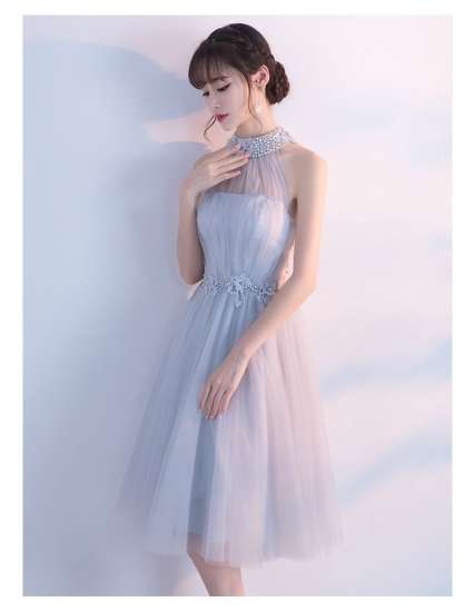 黒 赤 パーティードレス ワンピースドレス ワンピース お呼ばれドレス イブニングドレス  結婚式 二次会 披露宴 お呼ばれ 女子会 同窓会 卒業パーティー ネイビー ブラック ワイン 大きいサイズ ひざ丈 ノースリーブ 袖なし 編み上げ Aライン 刺繍 シースルー ホルターネック