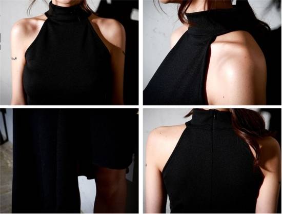 黒 スレンダーライン パーティードレス ワンピースドレス ワンピース