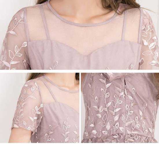 ロングドレス 袖あり パーティードレス イブニングドレス 春夏 結婚式