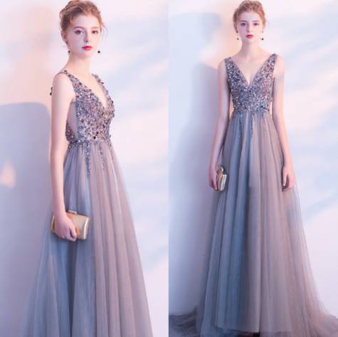 ロングドレス Aライン スパンコール ビジュー 結婚式二次会 お呼ばれ 2018年新作 婚活パーティー フォーマルドレス 披露宴