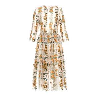 ロングドレス 袖あり パーティードレス ワンピースドレス 春夏 デート 記念日 女子会 ピンク イエロー 大きいサイズ ロング丈 ミモレ丈 五分袖 半袖 Aライン フレア 刺繍 レース 花柄 透け感 シースルー ラウンドネック 20代 30代 大人かわいい フェミニン ガーリー ロングドレス 袖あり パーティードレス ワンピースドレス 春夏 デート