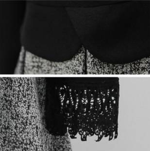 袖口レースワンピース 2ピース風 入学式 卒業式 謝恩会 フェミニン