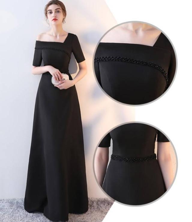ロングドレス 黒 パーティードレス お呼ばれドレス イブニングドレス 春夏 結婚式 二次会 謝恩会 ブラック レッド 大きいサイズ ロング丈 マキシ丈 半袖 五分丈 袖あり Aライン Xライン タイト フレア 肩だし 無地 個性的 30代 40代 大人かわいい シンプル