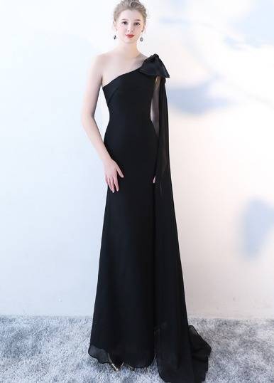 ロングドレス 黒 赤 スレンダーライン 演奏会 パーティドレス お呼ばれ
