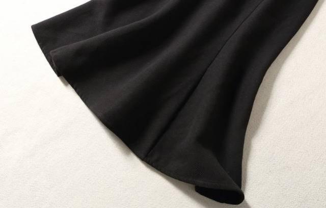 パーティードレス レース チュール 長袖 マーメイド タイト ミディ丈 膝下丈 ハイネック シンプル 黒 パーティー 結婚式 二次会 パーティードレス レース チュール 長袖 マーメイド タイト ミディ丈