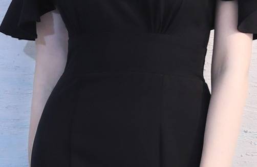 ロングドレス 黒 パーティードレス イブニングドレス 春夏 結婚式