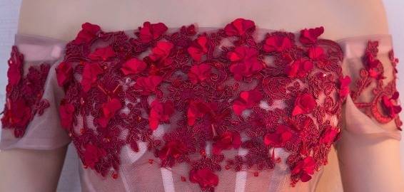 パーティードレス お呼ばれドレス 春夏 結婚式 二次会 謝恩会 赤