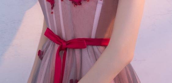 パーティードレス お呼ばれドレス 春夏 結婚式 二次会 謝恩会 赤