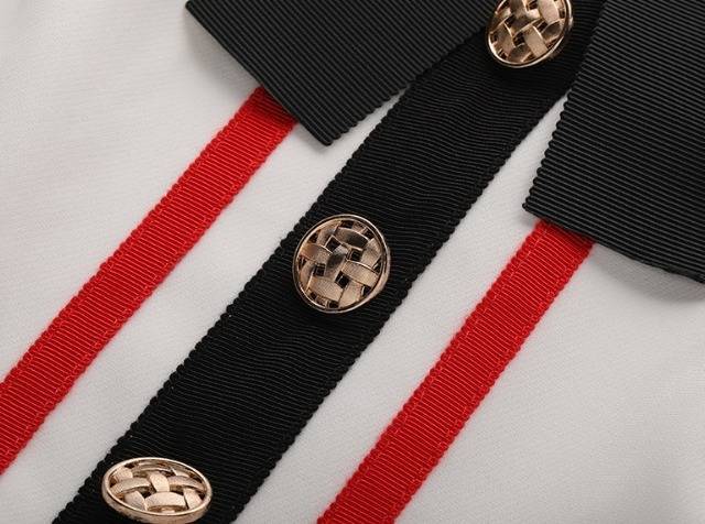 パーティーワンピース 可愛い リボン 半袖 Aライン ミニ丈 ミディ 襟