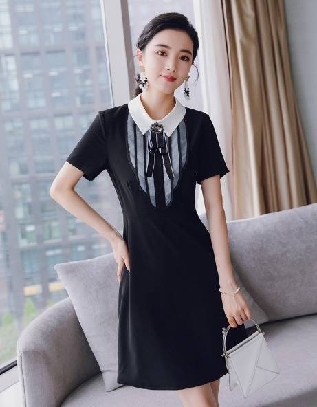 パーティーワンピース 可愛い ビジューリボン ハイウエスト Aライン ミニ丈 半袖 エレガント シック パーティー 結婚式 二次会 お呼ばれ