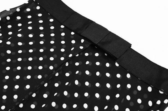 オールインワン ドット柄 水玉 シフォン ワンピース 半袖 Aライン ロング丈 フレア エレガント フェミニン パーティー 結婚式 二次会 オールインワン ドット柄 水玉 シフォン ワンピース 半袖 Aライン