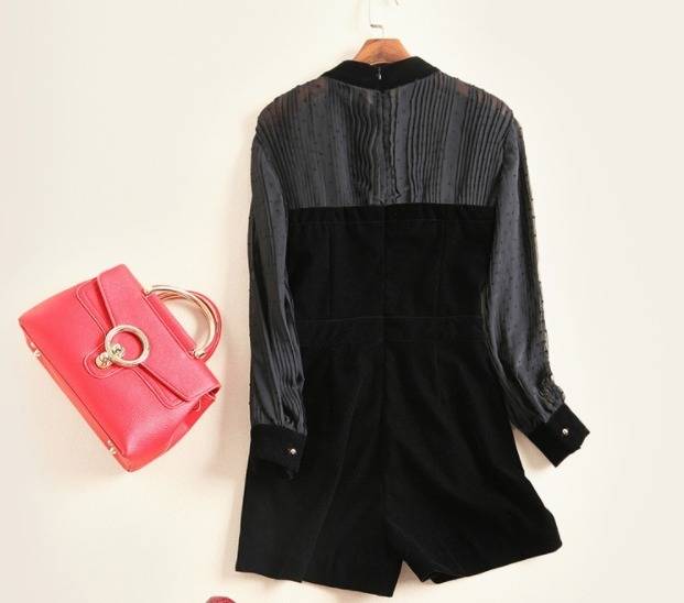 オールインワン セクシー ドット 透け感 ショートパンツ ジャンプ