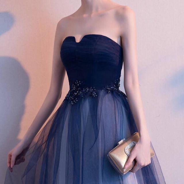 パーティードレス オフショルダー ベアトップ ロング マキシ丈 レース