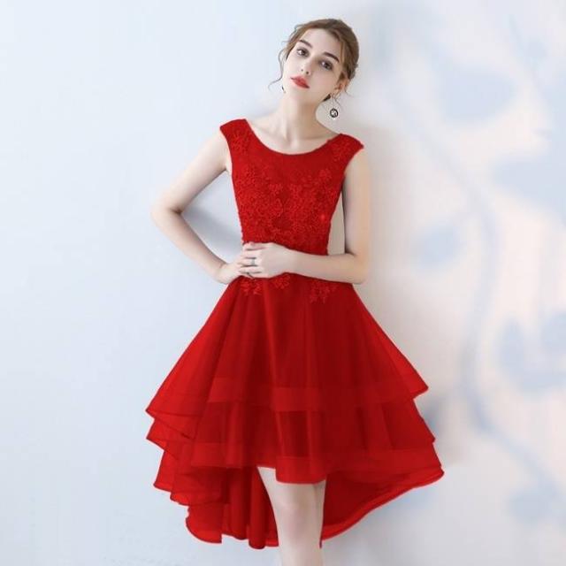 パーティードレス レース 刺繍 ノースリーブ 花柄 フィッシュテール ミニ丈 フレア Ａライン ボートネック フェミニン エレガント パーティードレス レース 刺繍 ノースリーブ 花柄 フィッシュテール