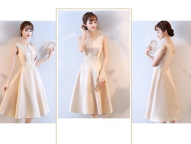 パーティードレス アシンメトリー 刺繍 ミモレ丈 4色 フレア Aライン