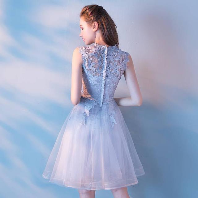 パーティードレス 刺繍 花柄 レース２色 ２パターン ノースリーブ 半袖 クルーネック ミニ丈 フレア Ａライン 透け感 可愛い パーティードレス 刺繍 花柄 レース2色 2パターン ノースリーブ 半袖