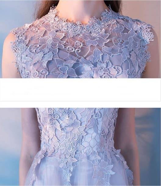 パーティードレス 刺繍 花柄 レース2色 2パターン ノースリーブ 半袖