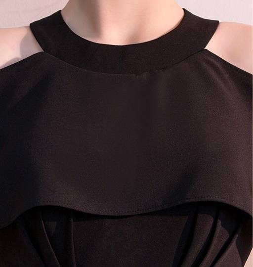 ロングドレス 黒 パーティードレス イブニングドレス 春夏 結婚式