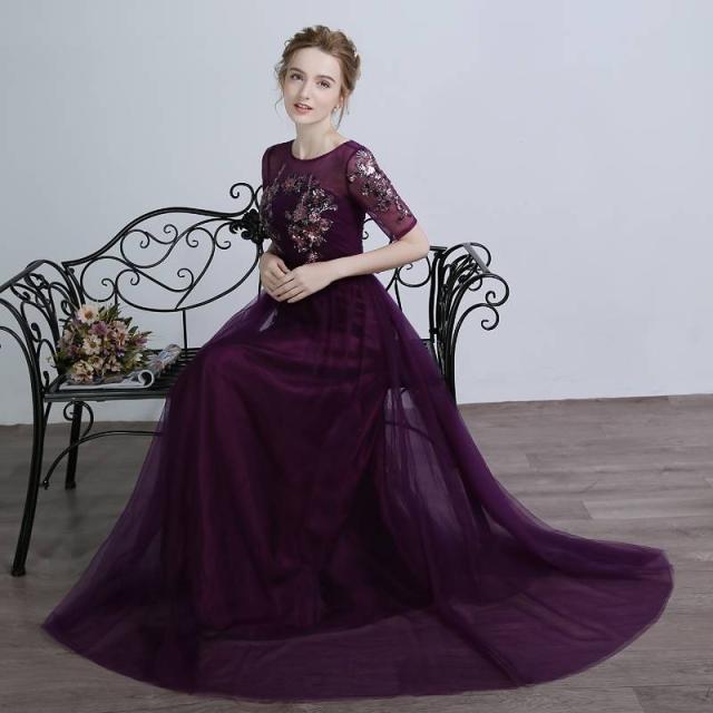 パーティードレス 花柄 スパンコール 半袖 ロング丈 マキシ丈 フレア Ａライン ２色 大人 フェミニン エレガント パーティー 女子会 パーティードレス 花柄 スパンコール 半袖 ロング丈 マキシ丈 フレア