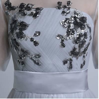 パーティードレス 花柄 スパンコール 半袖 ロング丈 マキシ丈 フレア