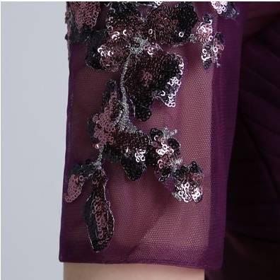 パーティードレス 花柄 スパンコール 半袖 ロング丈 マキシ丈 フレア