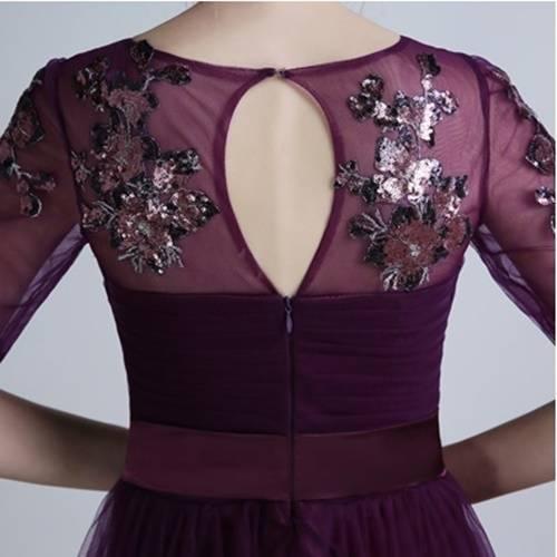 パーティードレス 花柄 スパンコール 半袖 ロング丈 マキシ丈 フレア