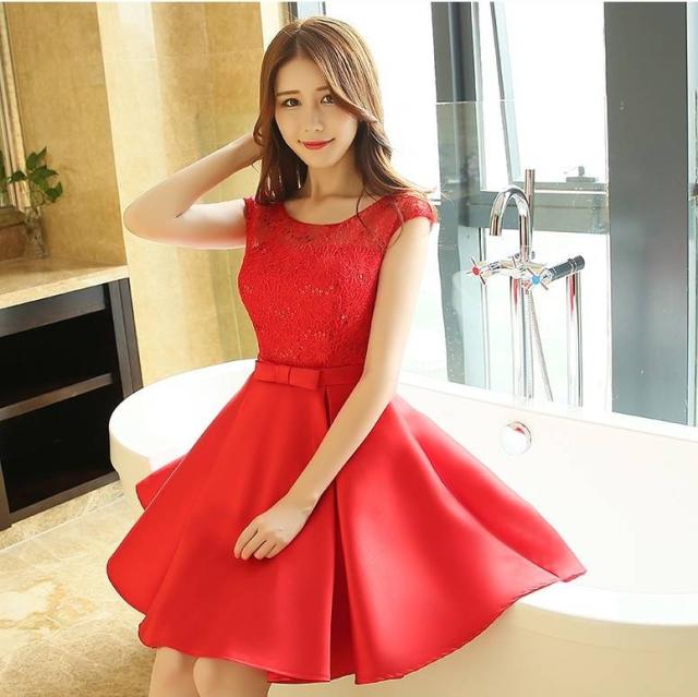 パーティードレス ワンピースドレス 春夏 デート 女子会 記念日 ピンク