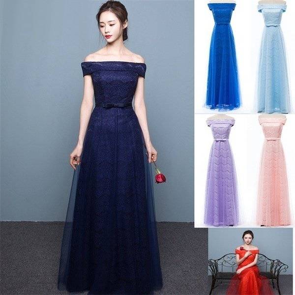 パーティードレス 総レース オフショルダー 半袖 ロング丈 マキシ丈 ウエストマーク フェミニン エレガント パーティー 女子会 結婚式