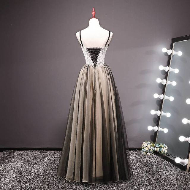 ロングドレス 黒 パーティードレス イブニングドレス 春夏 結婚式