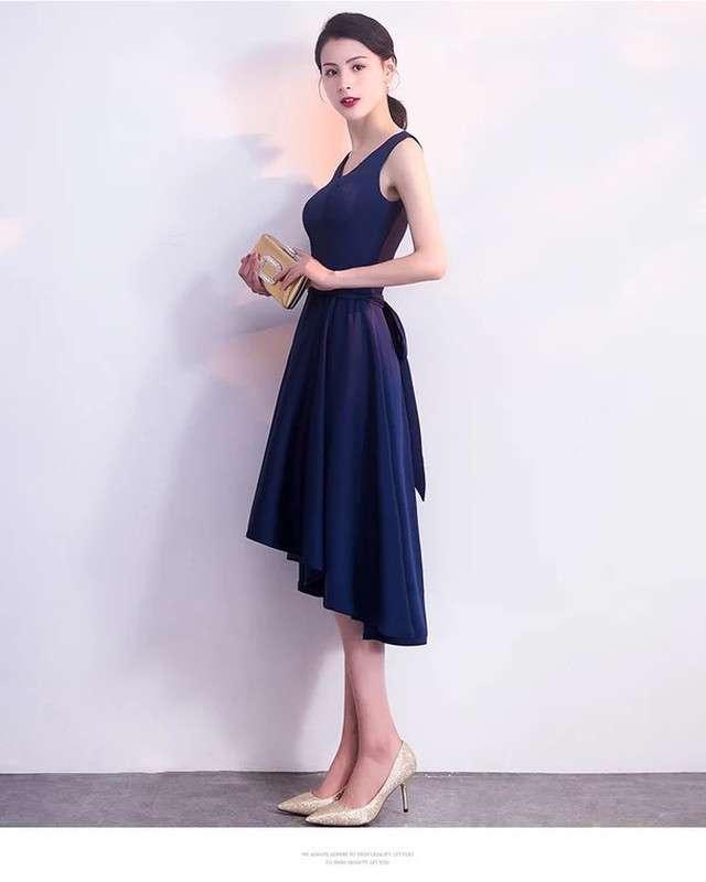 パーティドレス 結婚式 春夏 大きいサイズ 30代 ひざ丈 ノースリーブ V