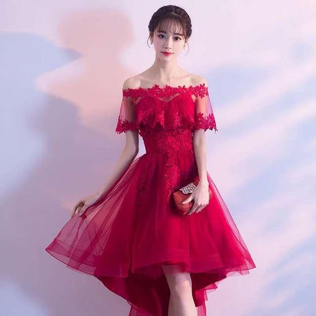 パーティードレス ワンピースドレス 春夏 お呼ばれ 結婚式 二次会 赤 大きいサイズ ひざ丈 ミモレ丈 半袖 袖あり Xライン 刺繍 透け感 の通販はau Pay マーケット Me Too