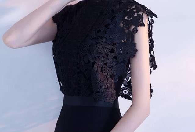 黒 スレンダーライン パーティードレス ワンピースドレス ワンピース