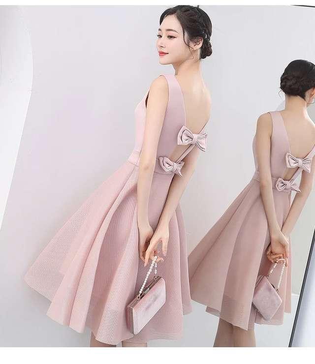 パーティードレス ワンピースドレス ワンピース ドレスワンピ お呼ばれドレス イブニングドレス 結婚式 二次会 披露宴 お呼ばれ 女子会 デート 同窓会 卒業パーティー ピンク 大きいサイズ ひざ丈 ノースリーブ Aライン フレア 無地 クルーネック 20代 30代 シンプル 可愛い