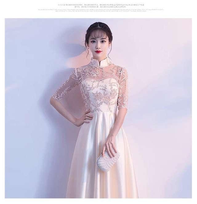 ロングドレス 演奏会 パーティードレス チャイナドレス 春夏 結婚式 二次会 披露宴 大きいサイズ ロング丈 マキシ丈 半袖 袖あり Aライン Xライン フレア 刺繍 レース 花柄 透け感 シースルー 立ち襟 チャイナカラー 20代 30代 フォーマル フェミニン ロングドレス 演奏会 パーティードレス チャイナドレス 春夏 結婚式