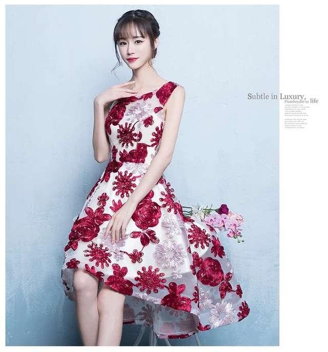 パーティドレス 結婚式 春夏 30代 ミニ丈 ノースリーブ ラウンドネック