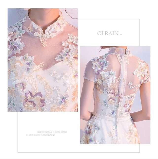 パーティドレス チャイナドレス 春夏 結婚式 大きいサイズ 20代 ひざ丈