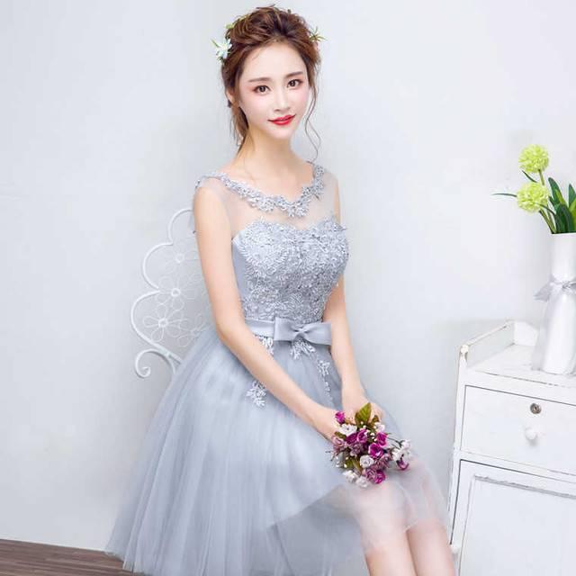 グレー ノースリーブ レース ミニワンピース ドレス 花柄刺繍 リボン シースルー   綺麗 おしゃれ 可愛い 上品 清楚 デート 結婚式 グレー ノースリーブ レース ミニワンピース ドレス 花柄刺繍 リボン