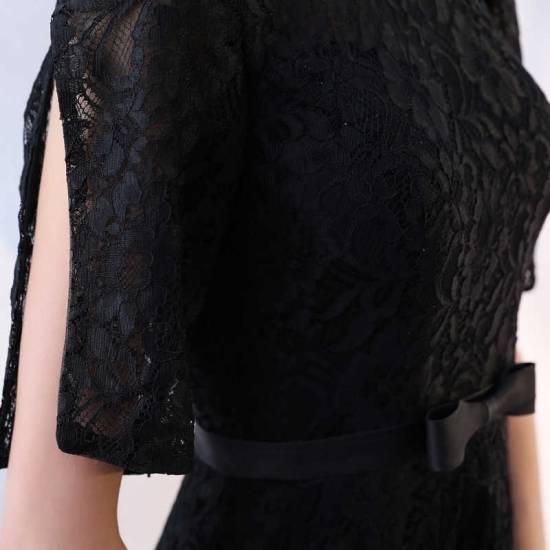 ロングドレス 黒 パーティードレス イブニングドレス 春夏 結婚式